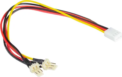 Produktbild von Lüfter-Y-Adapterkabel, 3-pin Bu. an 2 x 3-pin St., 0,22m, Good Connections®