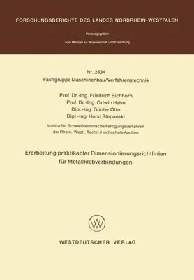 Obrázek produktu pro Erarbeitung praktikabler Dimensionierungsrichtlinien für Metallklebverbindungen
