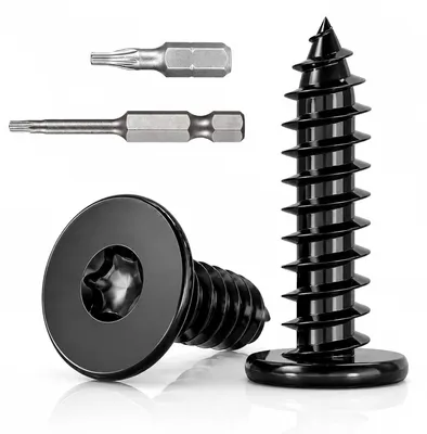 Obrázek produktu pro Šrouby do dřeva s Torxovým zápustným hlavovým šroubem M4 x 20 mm, černá barva, nerezová ocel A2 (V2A), 100 kusů, vhodné pro výrobu nábytku