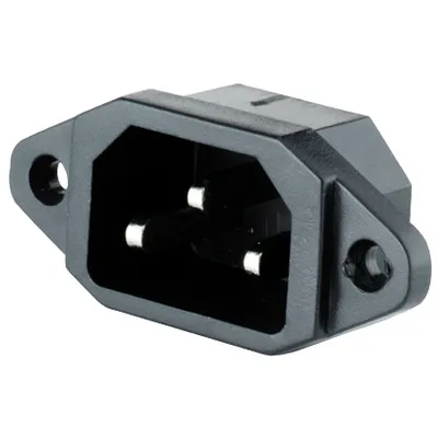 Produktbild von Kaltgeräte-Einbaustecker, 3-pins IEC panel, Lötansschluss