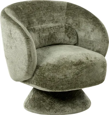 Obrázek produktu pro BELIANI Otočné křeslo zelené buklé sedadlo retro styl kovové nohy obývací pokoj