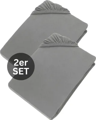 Productafbeelding van SCHÖNER WOHNEN-collectie: Basic spreihoes, grijs, 200 x 200 cm - set van 2
