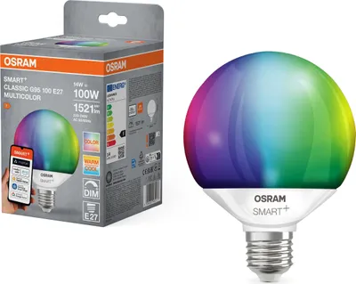 Obrázok produktu pre Osram SMART+ MATTER Globe 95, 4,9 W, 40 W, E14, 470 lm, 20000 h, Biela