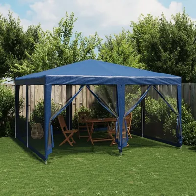 Produktbild von "2026 Promotion" Partyzelt mit 8 Mesh-Seitenteilen Blau 4x4 m HDPE - Pavillons & Partyzelte CC23581