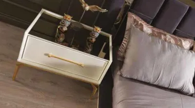 Produktbild von Weiß Design Nachttisch Konsole Beistelltische Schlafzimmer Holz Luxus Konsolen