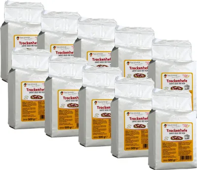 Produktbild von Frießinger Mühle Trockenhefe, Hefe für Pizza Teig 500 g (10er Pack)