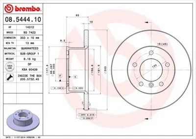 Produktbild von BREMBO Bremsscheiben (2 Stück) Vorderachse 08.5444.10