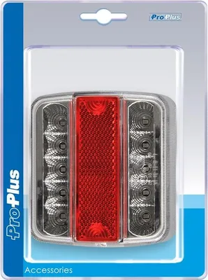 Zdjęcie produktu dla Lampa tylna 4-funkcyjna 98x105mm 14LED w blistrze
