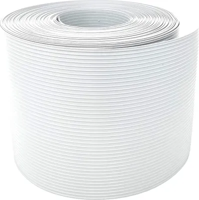 Produktbild von FORTENA Zaun Sichtschutzstreifen aus hochwertigem Polypropylen - 26m lang, 19cm hoch, Weiß, mit gerippter Oberfläche, idealer Sichtschutz für Gartenzaun, Doppelstabmattenzaun.