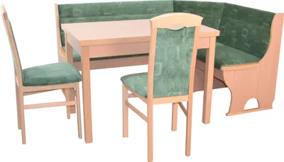Produktbild von 4tlg. Eckbankgruppe 1 Truheneckbank, 1 Esstisch, 2 Stühle