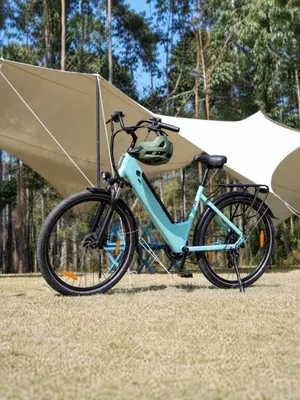 Produktbild von 26 Zoll 20AH E-Bike City E-Bikes & E-Hollandräder Herren u. Damen mit 250 W Heckmotor bis zu 120 km Shimano 7-Gang Elektrofahrrad  Cityrad Blau