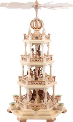 Productafbeelding van Pyramide met vier etages, versierd met motieven uit het Erzgebergte (54 cm), van Müller Kleinkunst