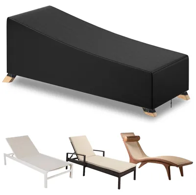 Obrázok produktu pre Ochranný obal na ležadlo Eikuavons 200×75×40/70 cm, nepremokavý obal z materiálu 420D Oxford, ochrana proti UV žiareniu, čierna/strieborná, so 4 upevňovacími páskami