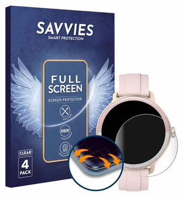 Produktbild von 4x Savvies Fullscreen Schutzfolie für KIBFLE DR03 1.27" Displayschutz Folie Fullcover Klar Transparent