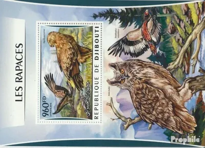 Produktbild von Briefmarken Dschibuti 2016 Mi Block 212 (kompl. Ausg.) postfrisch Raubvögel