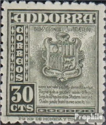 Produktbild von Briefmarken Andorra - Spanische Post 1948 Mi 45 postfrisch Symbole