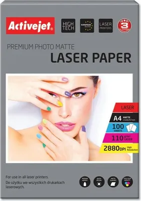 Produktbild von Activejet AP4-110M100L mattes Fotopapier für Laserdrucker; A4; 100 Stück