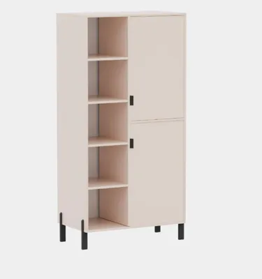 Produktbild von Masseno Buchregal MINO,Ideal für Büro, Wohnzimmer oder Lesezimmer, Stil Modern, 82,5x45x155,5 cm, Ausführung Matt, Beige