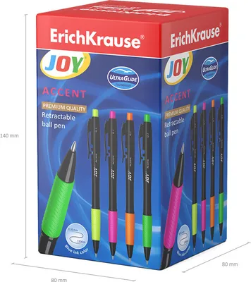 Produktbild von Druckkugelschreiber Joy Accent 0,35mm mit Gummigriff 50er Pack Blau
