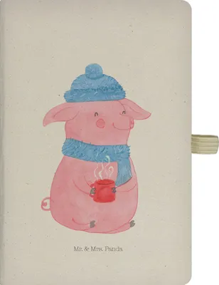 Produktbild von Mr. & Mrs. Panda Kladde Schweinchen Glühwein - Transparent - Geschenk, Weihnachten, Tagebuch, notizbuch, Journal, Betrunken, Adressbuch, Spruch, Weihnachtsmarkt