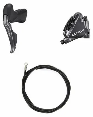 Produktbild von SHIMANO GRX Di2 ST-RX815 + BR-RX810 FLAT-MOUNT Bremslenker + Adapter für 160 mm Scheibe 1000 | Links/Vorwärts