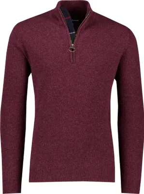 Produktbild von Barbour Pullover rot mit halbem Reißverschluss Wolle