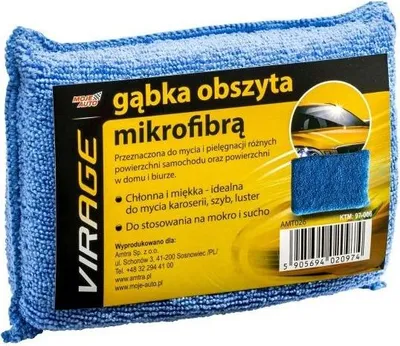 Zdjęcie produktu dla Gąbka Obszyta Mikrofibrą Do Szyb/Karoserii/Luster 15X10X4,5 / Virage