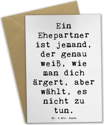 Produktbild von Mr. & Mrs. Panda babykarte Spruch Ehepartner Liebe - Weiß - Geschenk, Verständnis, Verwandte, Grußkarten, einladungskarten, Harmonie, osterkarten, weihnachtskarten