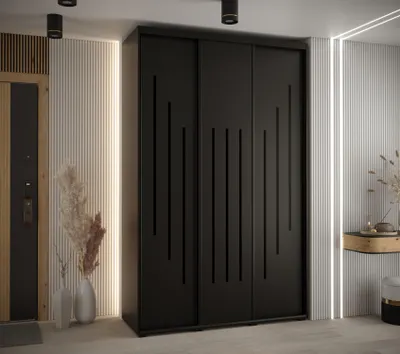 Obrázok produktu pre Šatníková skriňa ASIRI 8 - 150/45 cm, čierna / čierna