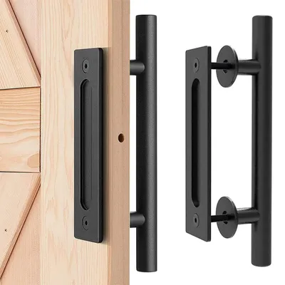 Produktbild von Türgriff Schwarz - Robust - Schiebetürgriff - Handgriff - Türdrücker - Korrosionsbeständiger Kohlenstoffstahl - Einfache Installation - Türgriff
