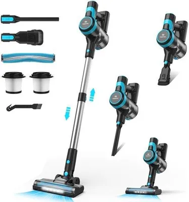 Image de Aspirateur sans fil avec une puissance d'aspiration de 28 kPa et un filtre HEPA, idéal pour les animaux de compagnie et les tapis