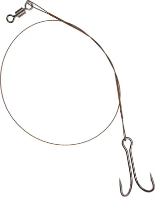 Immagine prodotto di 2 x steel leader 10kg 25cm con doppio amo #3 e girella Zander leader Pike leader