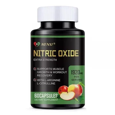 Produktbild von Nitric Oxide L-Arginine, L-Citrulline 1920mg (60 Kapseln) Nahrungsergänzungsmittel, Kraft, Stärke, Ausdauer, Muskeln, Libido, Energie
