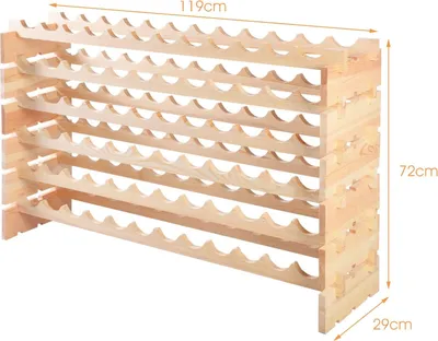 Produktbild von COSTWAY Weinregal Weinständer Flaschenregal Flaschenständer für 72 Flaschen Massivholz