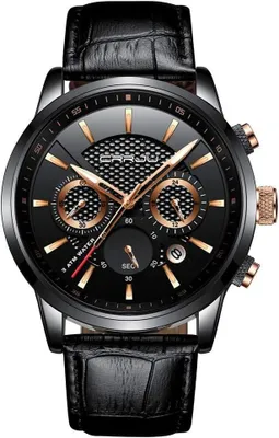 Produktbild von Watch Herren mit Lederarmband Armbanduhr Chronographen Analog Quarz Uhren für Männer Herrenuhr wasserdichte Mit Datum