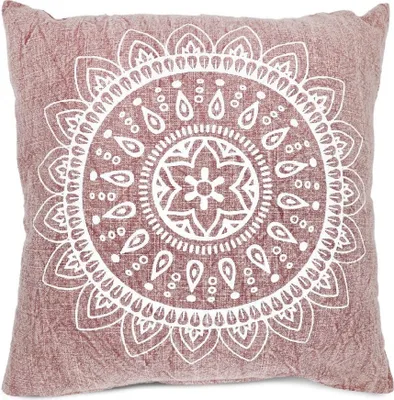 Image de Sizo coussin Mandala fait main 45 x 45 cm - Rose
