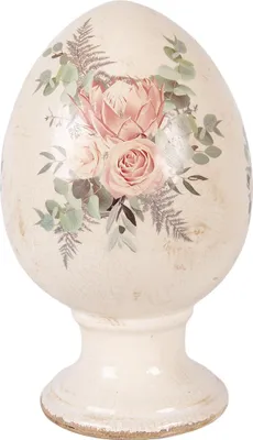 Immagine prodotto di Uovo decorativo Clayre & Eef Ø 15x24 cm in Vetroceramica beige