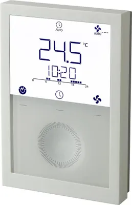 Produktbild von Siemens Raumtemperaturregler RDG200T LCD 5–40°C, 2/3-Punkt, PWM, Uhr, FanCoil, 1 Stk.