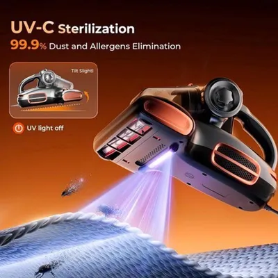Immagine prodotto di Aspirapolvere per tappezzeria con disinfezione UV-C e potenza di aspirazione di 700W