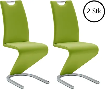 Produktbild von Schwingstuhl Esszimmerstuhl Schwingstühle Freischwinger "Pupik I" (2er Set) Lime