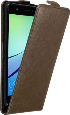 Produktbild von Cadorabo Hülle für Huawei NOVA Schutz Hülle in Braun Flip Etui Handyhülle Case Cover