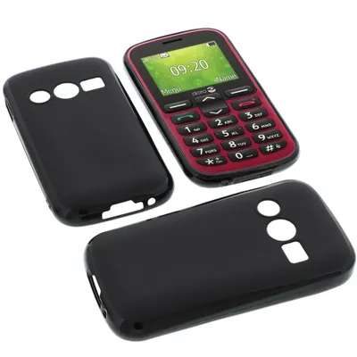Produktbild von foto-kontor Hülle kompatibel mit Doro 1380 Schutzhülle schwarz Tasche Gummi TPU Handy Schutz Handytasche Handyhülle Smartphone Case Kantenschutz Eckenschutz