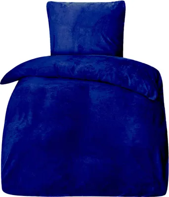Produktbild von Bettwäsche Winter Plüsch Samt Touch Fleece Uni  135x200 80x80: 2tlg. / Blau