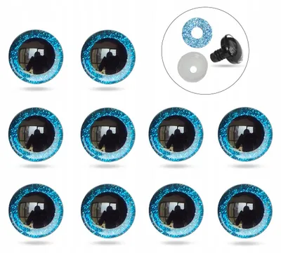 Produktbild von MIXFORM Blaue Epoxidharz-Puppenaugen, 10mm, 10 Stück
