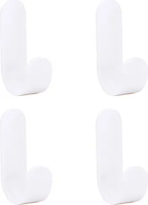 Produktbild von Wand-Klebehaken, strapazierfähige, wasserdichte, selbstklebende Haken, wiederverwendbare Decken-Klebehaken, weiß