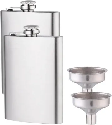 Zdjęcie produktu dla Butelka ze stali nierdzewnej 7 oz, z otworem do nalewania, szczelna, na wędrówki, w podróże
