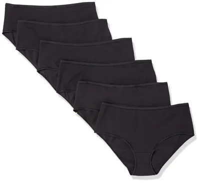 Produktbild von A. Essentials Damen Baumwolle Vollslips 6er Pack Schwarz 20