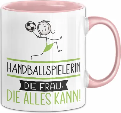 Produktbild von Handballspielerin Geschenk Tasse Becher Die Frau Die Allen Kann Geschenkidee für eine Handballspielerin Lustig (Rosa)