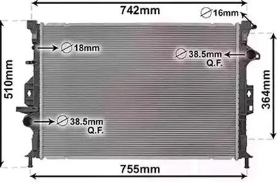 Produktbild von VAN WEZEL 18012709 Kühler Wasserkühler Motorkühler für FORD Kuga Mk2 (DM2) KUGA II Van