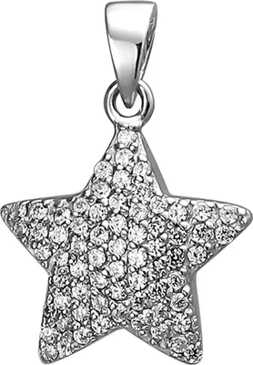 Produktbild von Anhänger Stern aus 925 Silber mit 67 weißen Zirkonia Halsschmuck Damen